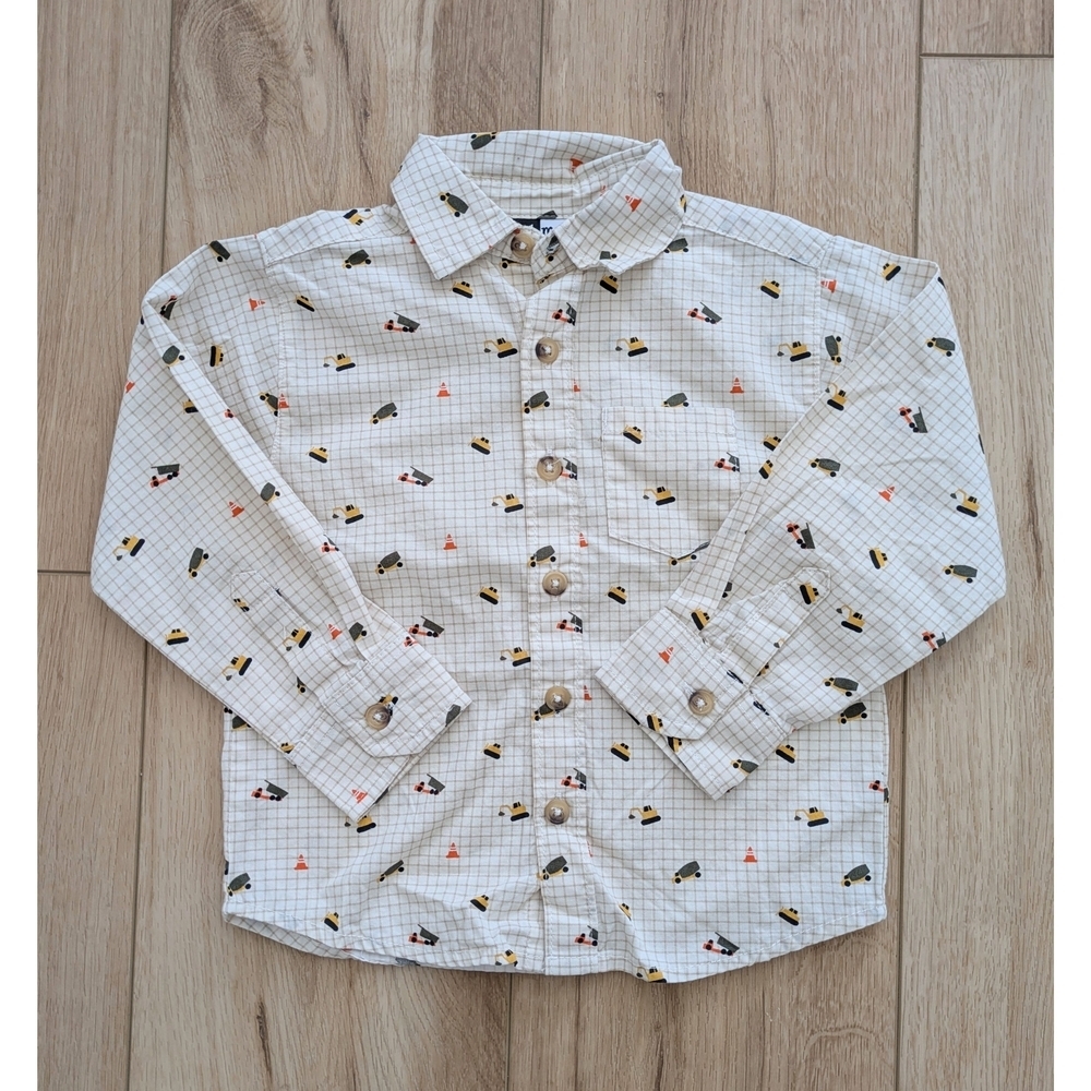 Toddler Construction Button Up Shirt